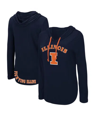 COLOSSEUM WOMEN'S COLOSSEUM NAVY ILLINOIS FIGHTING ILLINI MY LOVER HOODIE LONG SLEEVE T-SHIRT