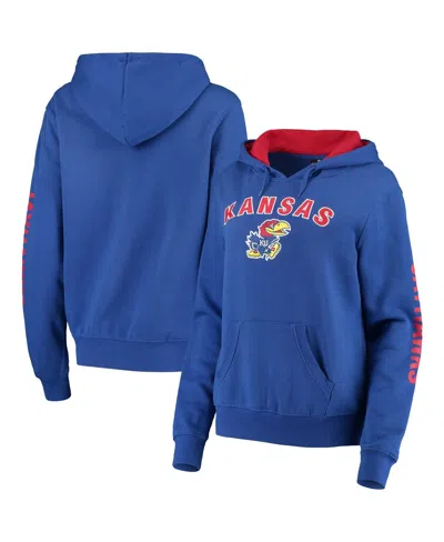 COLOSSEUM WOMEN'S COLOSSEUM ROYAL KANSAS JAYHAWKS LOUD AND PROUD PULLOVER HOODIE
