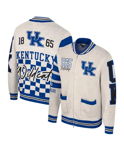 COLOSSEUM WOMEN'S CREAM KENTUCKY WILDCATS JACQUARD FULL-ZIP SWEATER