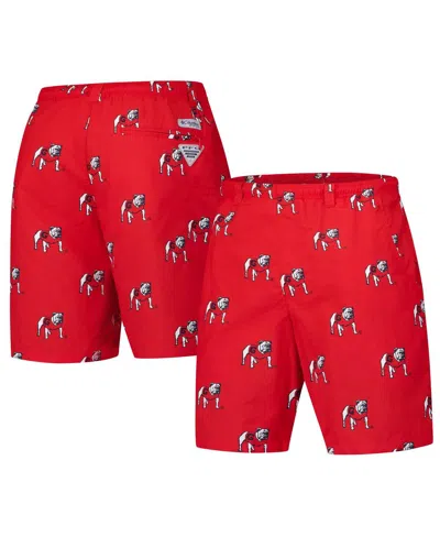 COLUMBIA MEN'S RED GEORGIA BULLDOGS PFG BACK CAST III OMNI-SHADE SHORTS