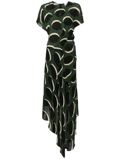 COLVILLE GRAPHIC-PRINT DRAPED MIDI DRESS
