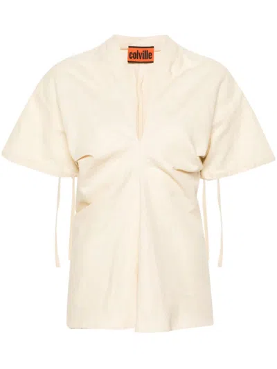 COLVILLE V-NECK CANVAS BLOUSE