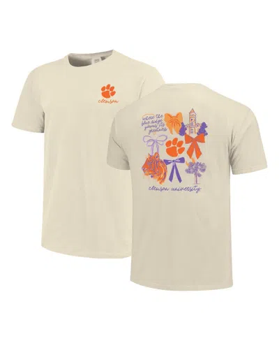 COMFORT COLORS WOMEN'S NATURAL CLEMSON TIGERS COQUETTE T-SHIRT
