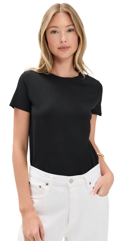 COMMANDO ESSENTIAL COTTON TEE THONG BODYSUIT BLACK