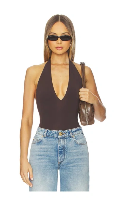 COMMANDO X REVOLVE BALLET DEEP PLUNGE HALTER BODYSUIT