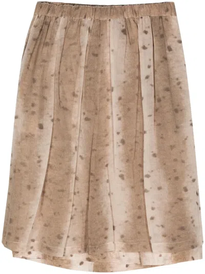 COMME DES GARÇONS 2000S GEORGETTE PRINTED MIDI SKIRT
