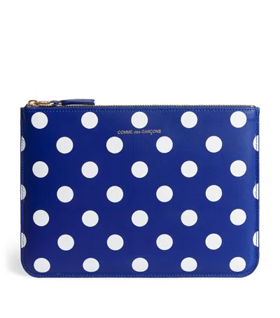 COMME DES GARÇONS LEATHER POLKA-DOT ZIPPED POUCH