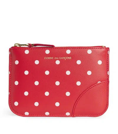 COMME DES GARÇONS LEATHER POLKA-DOT ZIPPED POUCH