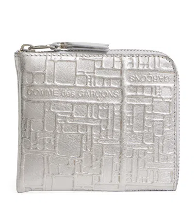 COMME DES GARÇONS LEATHER ZIPPED LOGO EMBOSSED CARD HOLDER