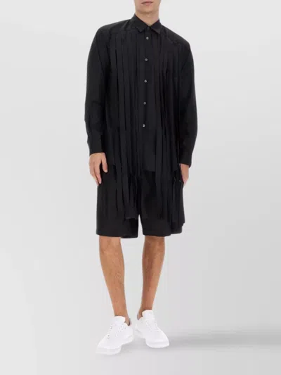 COMME DES GARÇONS LONG SHIRT WITH PLEATED FRONT AND FRINGES