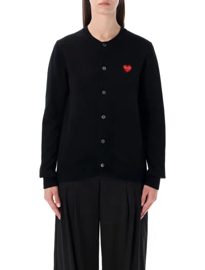 COMME DES GARÇONS PLAY COMME DES GARÇONS PLAY COMME DES GARÇONS PLAY WOOL CARDIGAN WITH RED CRYSTAL HEART
