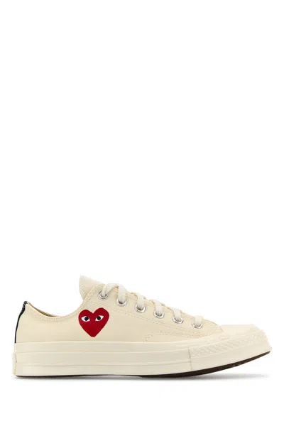 COMME DES GARÇONS PLAY IVORY CANVAS COMME DES GARÇONS X CONVERSE SNEAKERS