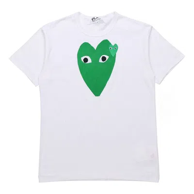 COMME DES GARÇONS PLAY COMME des GARCONS PLAY GreenHeart Shaped Printing Short Sleeve White
