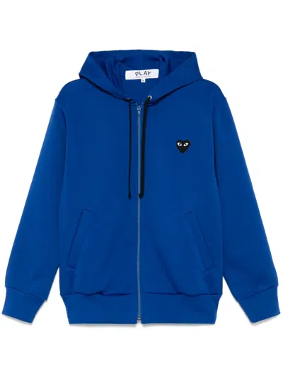 COMME DES GARÇONS PLAY HEART-EMBLEM ZIP-UP HOODIE