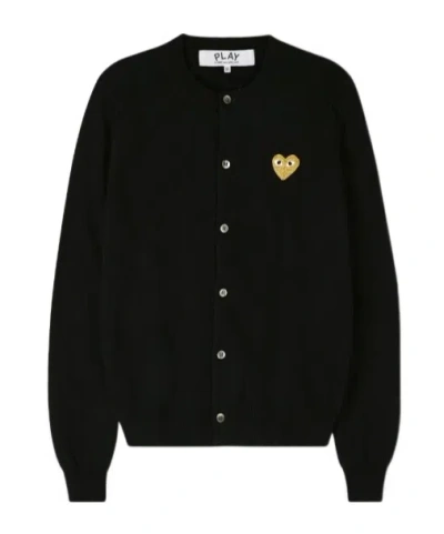 COMME DES GARÇONS PLAY COMME DES GARÇONS PLAY LOGO PATCH KNITTED CARDIGAN