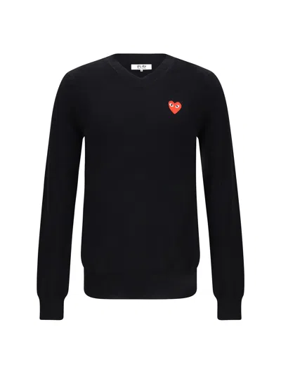 COMME DES GARÇONS PLAY LOGOED SWEATER