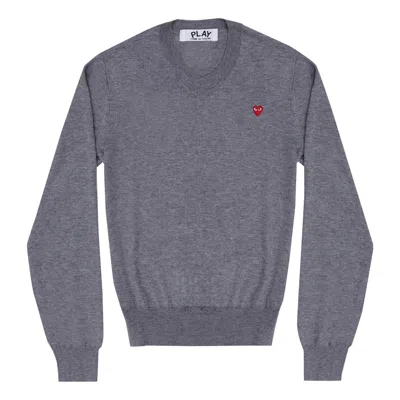 COMME DES GARÇONS PLAY COMME des GARCONS PLAY L/S Basic T-Shirt Small Red Emblem 'Grey'