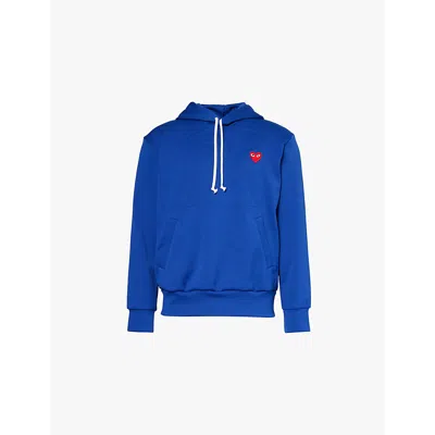 COMME DES GARÇONS PLAY MENS NAVY REGULAR-FIT TECH-KNIT WOVEN HOODY