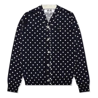 COMME DES GARÇONS PLAY COMME des GARCONS PLAY Polka Dot Cardigan Black Emblem 'Navy'