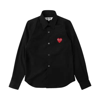 COMME DES GARÇONS PLAY COMME DES GARÇONS PLAY RED HEART BUTTON UP 'BLACK'