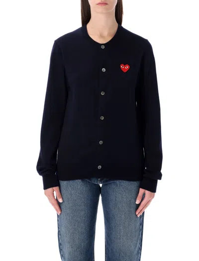 COMME DES GARÇONS PLAY COMME DES GARÇONS PLAY RED HEART PATCH CARDIGAN