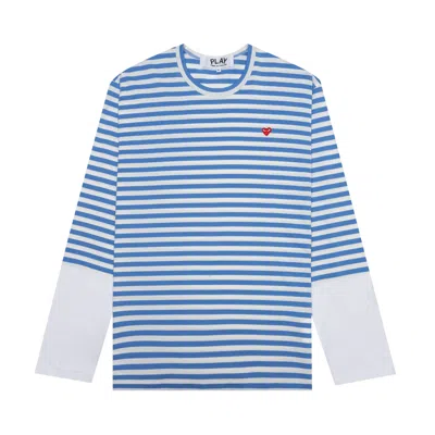 COMME DES GARÇONS PLAY COMME DES GARÇONS PLAY STRIPE T-SHIRT 'BLUE'
