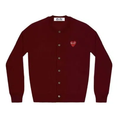 COMME DES GARÇONS PLAY (WMNS) COMME des GARCONS PLAY Knit Cardigan Red Emblem 'Burgundy'