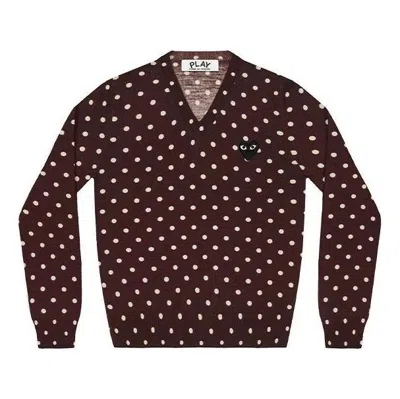 COMME DES GARÇONS PLAY (WMNS) COMME des GARCONS PLAY Polka Dot Sweater Black Emblem 'Burgundy'