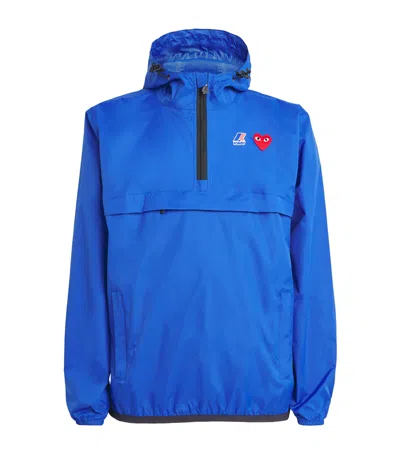 COMME DES GARÇONS PLAY X K-WAY NYLON WATER-RESISTANT HALF-ZIP JACKET