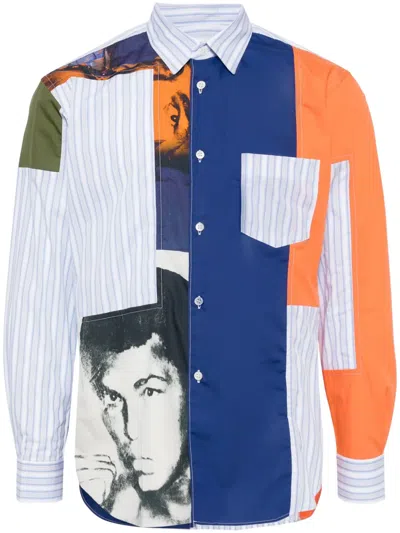 COMME DES GARÇONS SHIRT COLOUR-BLOCK STRIPED SHIRT