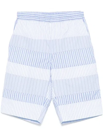 COMME DES GARÇONS SHIRT LAYERED STRIPED SHORTS