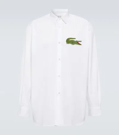 COMME DES GARÇONS SHIRT COMME DES GARÇONS SHIRT X LACOSTE LOGO COTTON POPLIN SHIRT