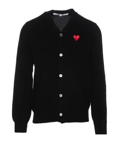 COMME DES GARÇONS V-NECK LONG-SLEEVED KNITTED CARDIGAN