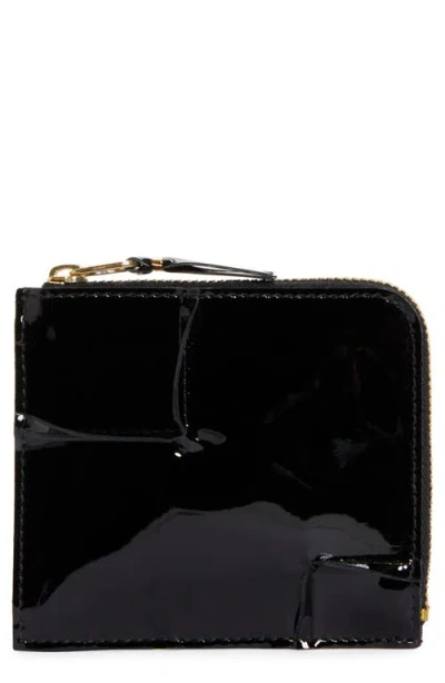 COMME DES GARÇONS COMME DES GARÇONS WALLETS PATENT LEATHER HALF ZIP WALLET