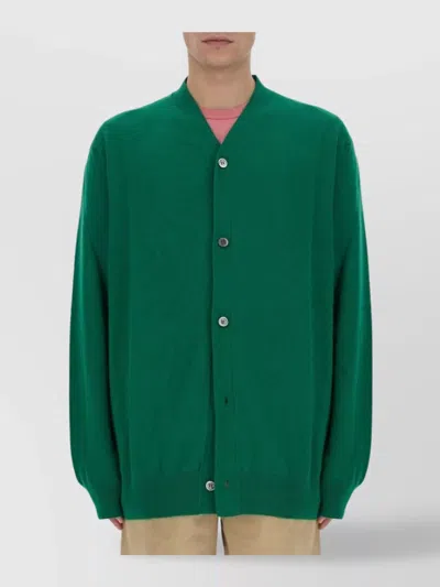 COMME DES GARÇONS WOOL V-NECK CARDIGAN LONG SLEEVES