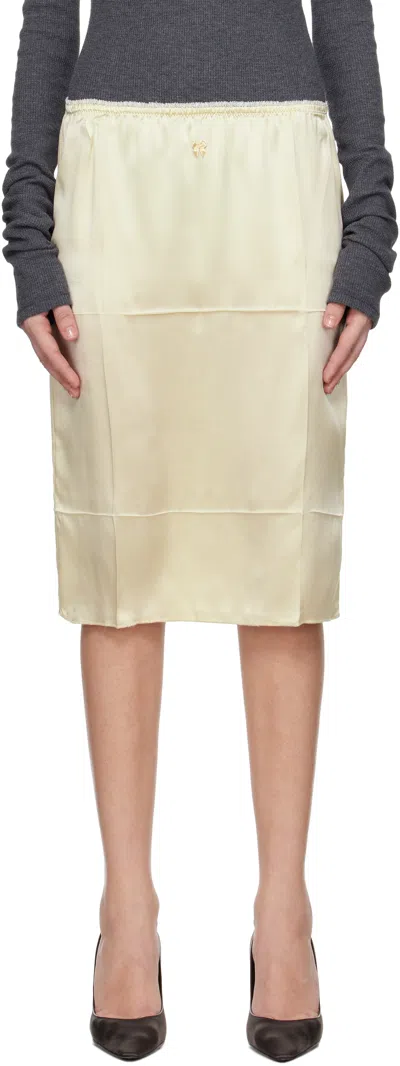 COMMISSION BEIGE CREASED SLIP MIDI SKIRT