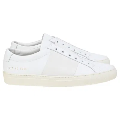 COMMON PROJECTS ELASTIC SLIP-ON SNEAKERS IN WHITE LEATHER