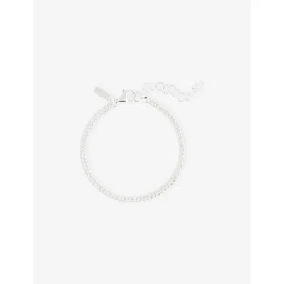 COMMONLINES MENS MINI CUBAN LINK 925 STERLING-SILVER BRACELET