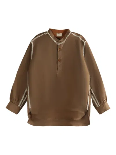 COMMUNS FRAYED-DETAIL BLOUSE