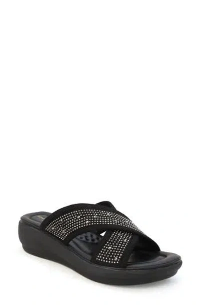 COMODA DESIGNS COMODA DESIGNS NOMI RHINESTONE EMBELLISHED SLIDE SANDAL