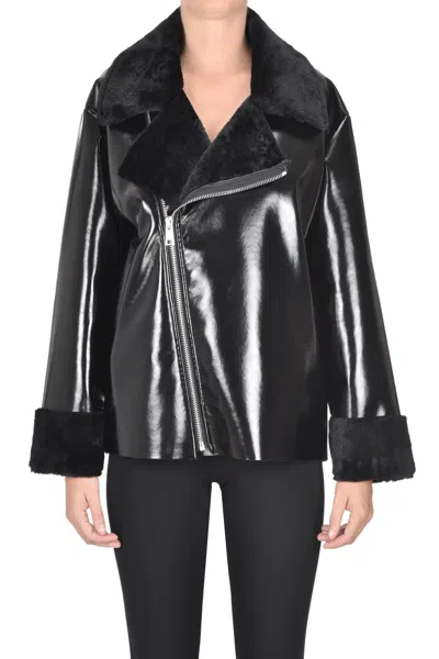 COMPAGNIA ITALIANA VINYL EFFECT ECO-LEATHER JACKET