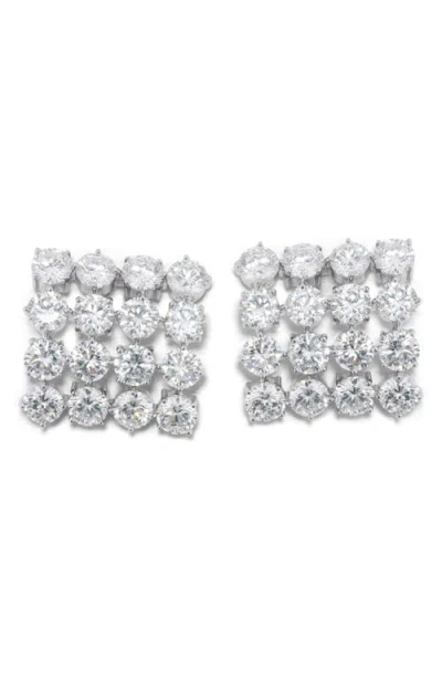 COMPLETEDWORKS COMPLETEDWORKS CUBIC ZIRCONIA GRID STUD EARRINGS