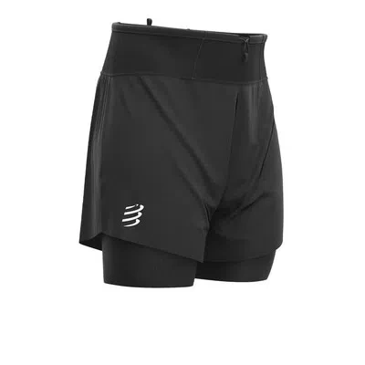 COMPRESSPORT COMPRESSPORT MENS TRAIL 2-IN-1 SHORT BLACK SPORTS RUNNING BREATHABLE LIGHTWEIGHT