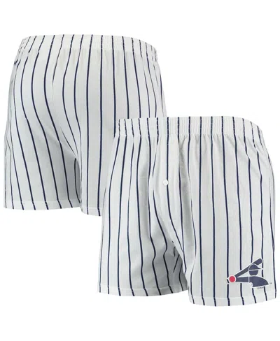 CONCEPTS SPORT MEN'S WHITE, NAVY CHICAGO WHITE SOX VIGOR PINSTRIPE BOXER SHORTS