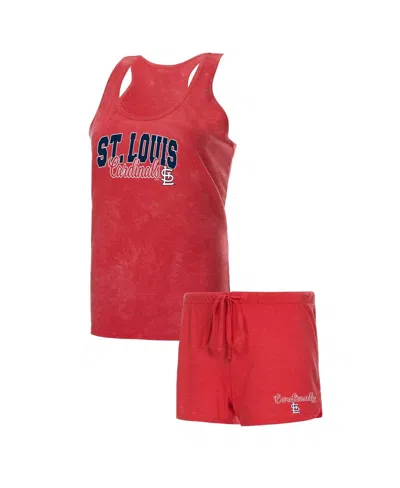 CONCEPTS SPORT WOMEN'S CONCEPTS SPORT RED ST. LOUIS CARDINALS BILLBOARD RACERBACK TANK AND SHORTS SLEEP SET