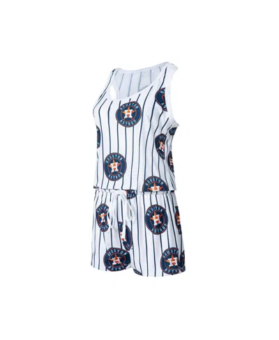 CONCEPTS SPORT WOMEN'S CONCEPTS SPORT WHITE HOUSTON ASTROS REEL PINSTRIPE KNIT ROMPER