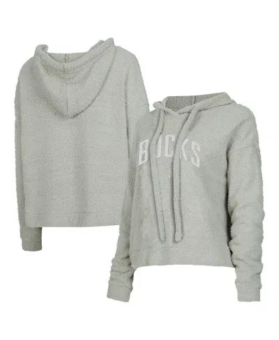 CONCEPTS SPORT WOMEN'S GRAY MILWAUKEE BUCKS VENTURA COMFY PULLOVER HOODIE