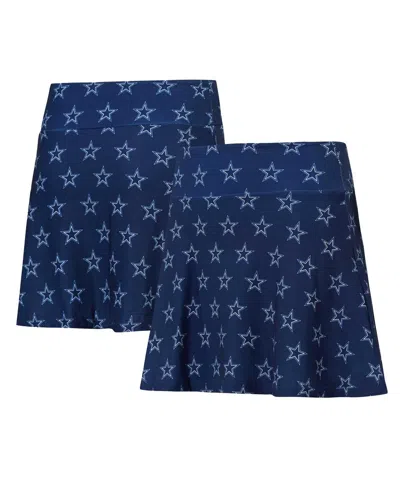 CONCEPTS SPORT WOMEN'S NAVY DALLAS COWBOYS RECORD ALLOVER PRINT KNIT SLEEP SKORT