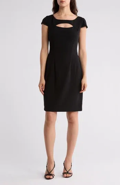 CONNECTED APPAREL CONNECTED APPAREL KEYHOLE NECK SHEATH DRESS