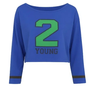 CONQUISTA WOMEN'S 2-YOUNG CROP TOP BLUE ROYAL
